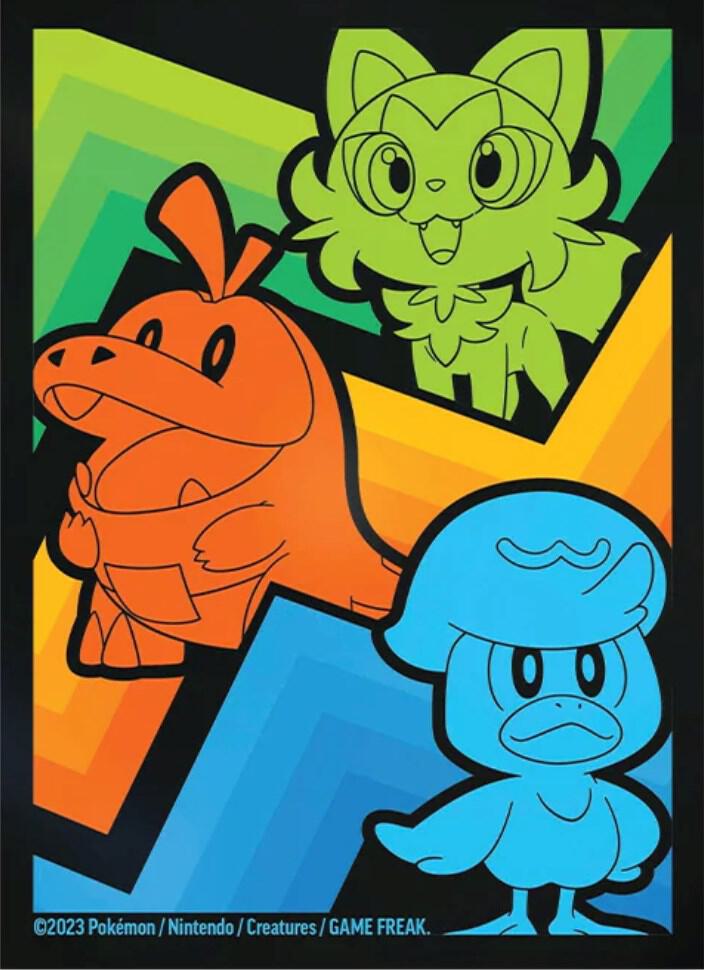 Paldea Evolved Elite Trainer Box Card Sleeves - Sprigatito, Fuecoco and Quaxly (65-Pack)