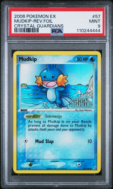 Mudkip Reverse Holofoil Crystal Guardians PSA 9