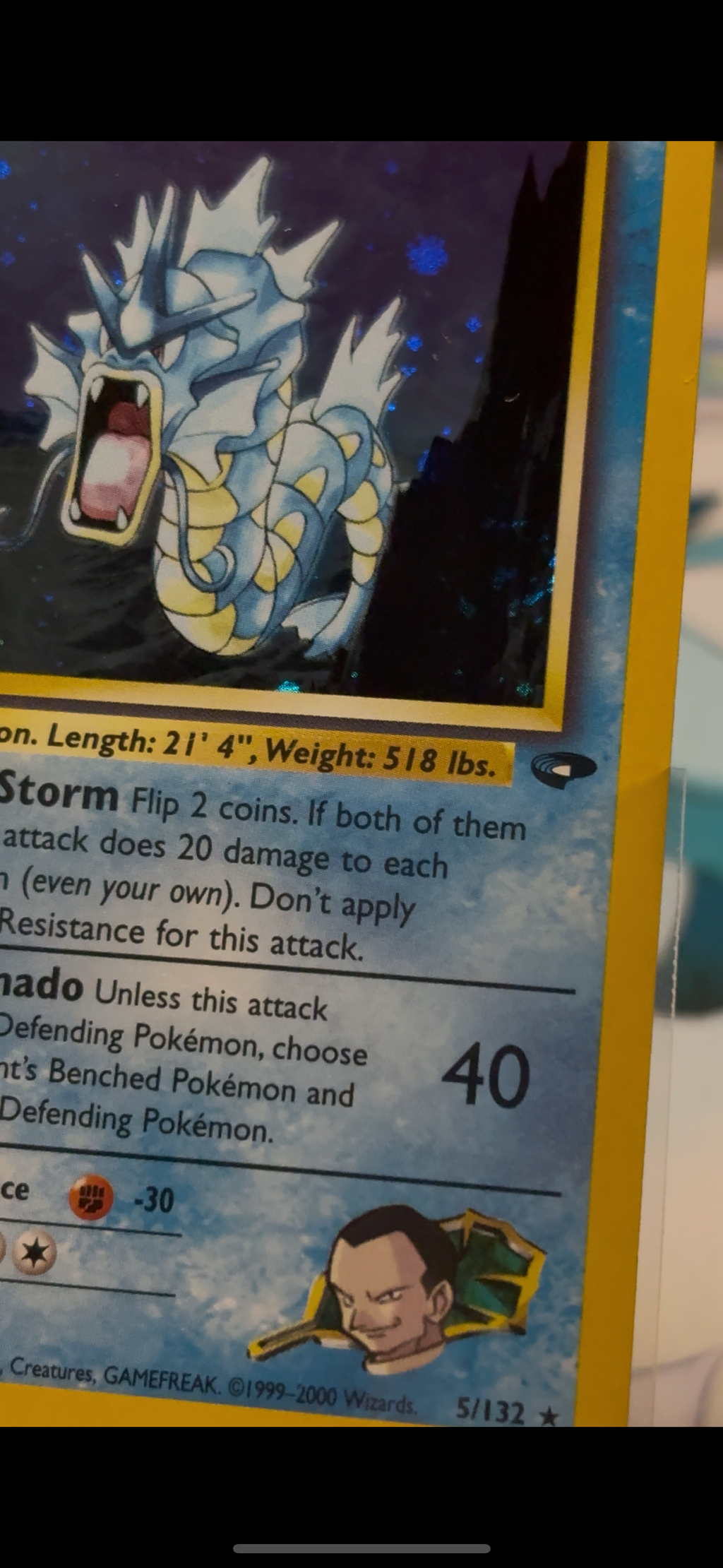 Giovanni's Gyarados Holofoil 5/132 (NM) (Gym Challenge) (Swirl)