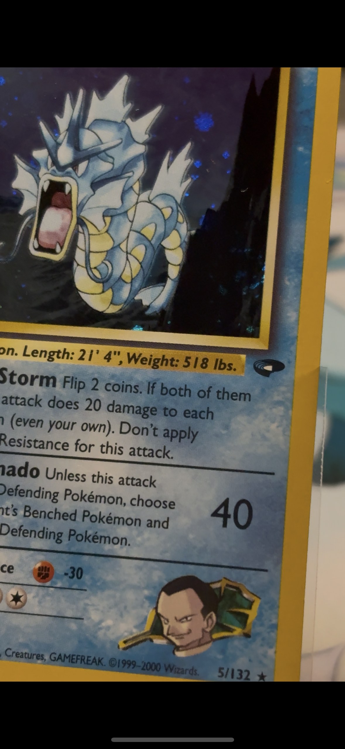 Giovanni's Gyarados Holofoil 5/132 (NM) (Gym Challenge) (Swirl)