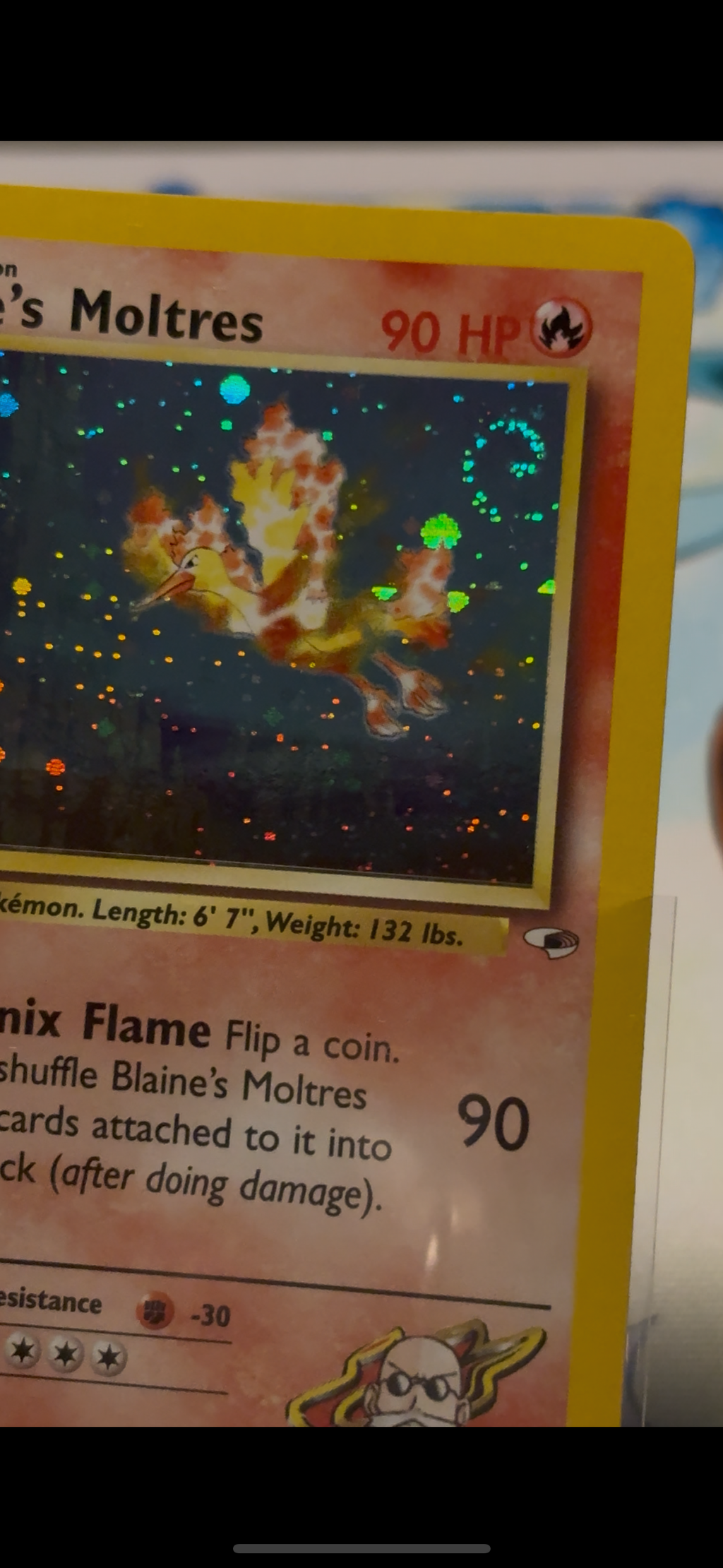 Blaine's Moltres Holofoil 1/132 (NM) (Gym Heros) (Swirl)