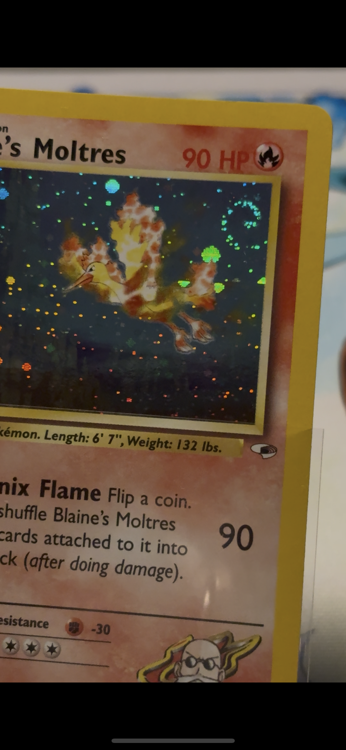 Blaine's Moltres Holofoil 1/132 (NM) (Gym Heros) (Swirl)
