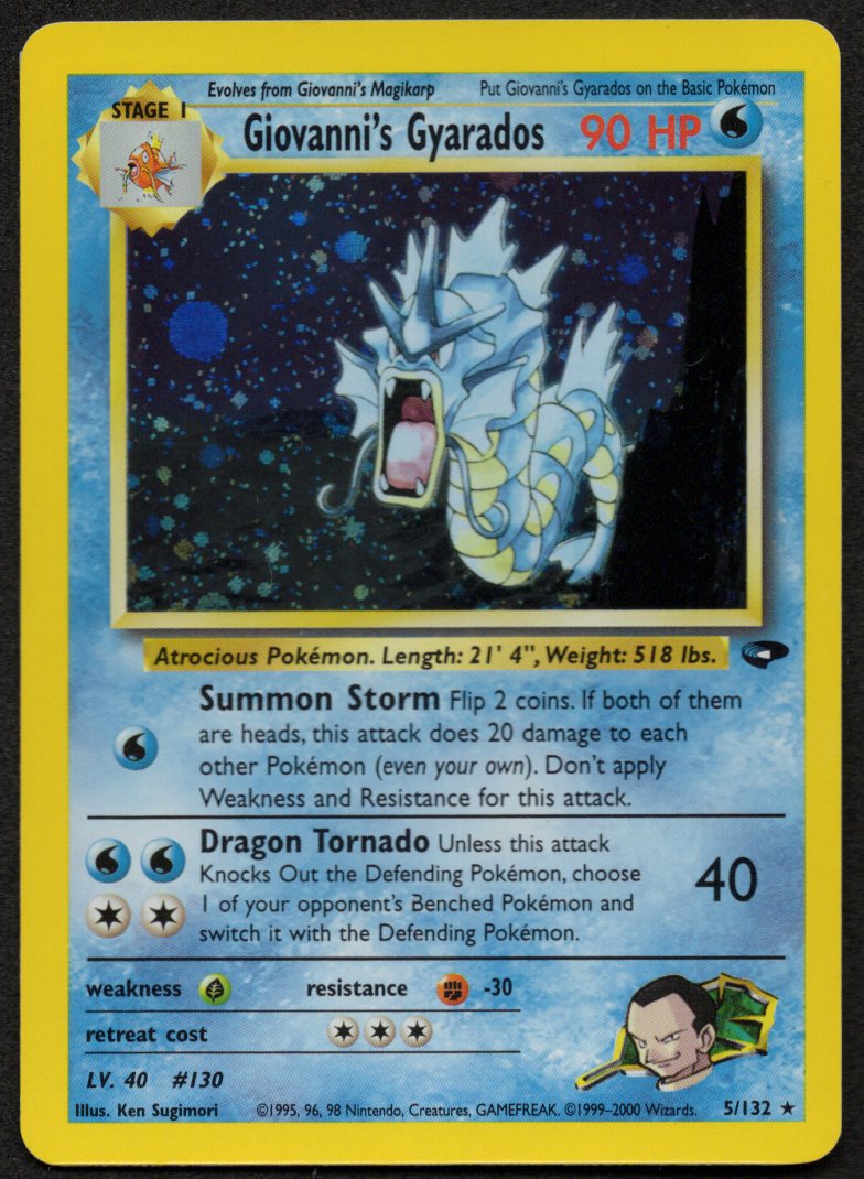 Giovanni's Gyarados Holofoil 5/132 (NM) (Gym Challenge) (Swirl)
