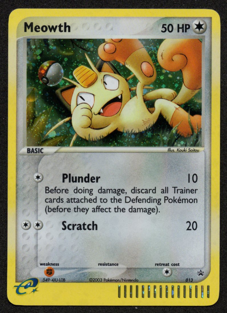 Meowth Holofoil Blackstar Promo 013 (NM) (Nintendo Promo) (Swirl)
