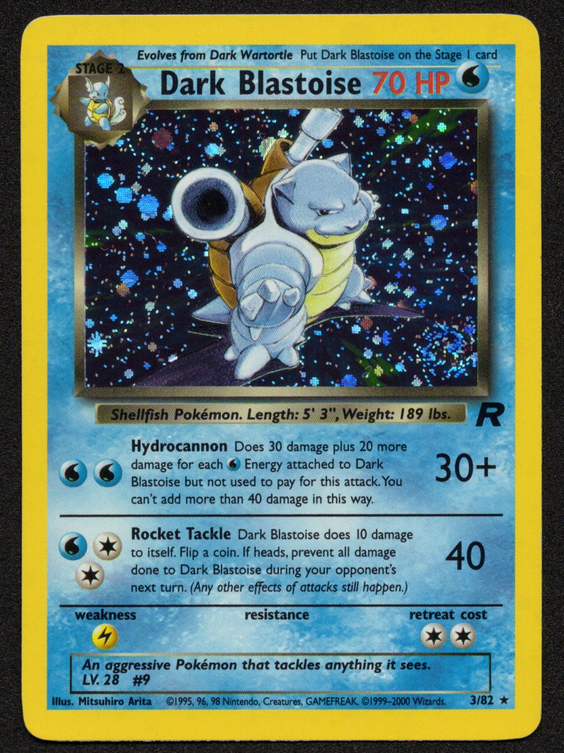 Dark Blastoise Holofoil 3/82 (NM) (Team Rocket) (Swirl)