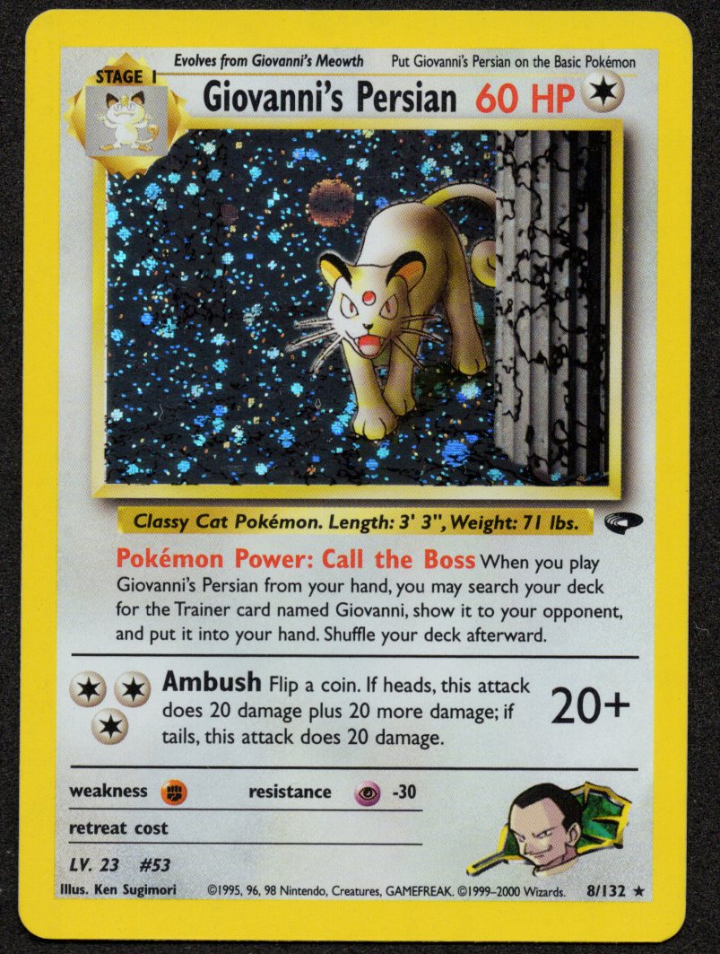 Giovanni's Persian Holofoil 8/132 (NM) (Gym Challenge)