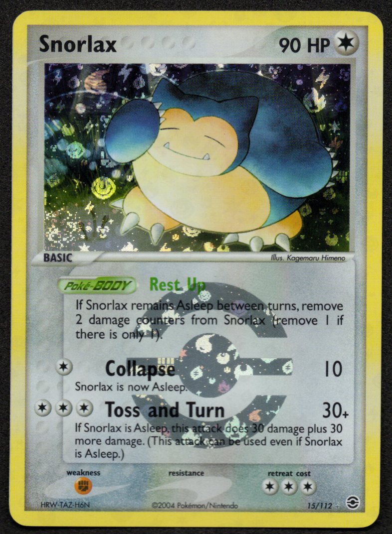 Snorlax Reverse Holofoil 15/112 (NM) (EX FireRed & LeafGreen) (Swirl)