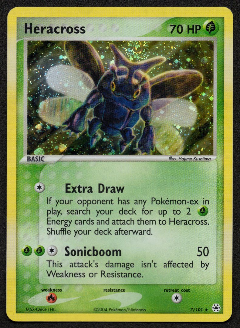 Heracross Holofoil 7/101 (NM) (EX Hidden Legends) (Swirl)