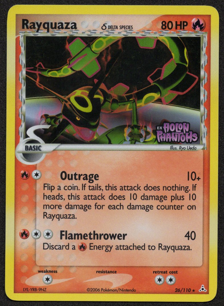 Rayquaza Reverse Holofoil 26/110 (NM) (EX Holon Phantoms)