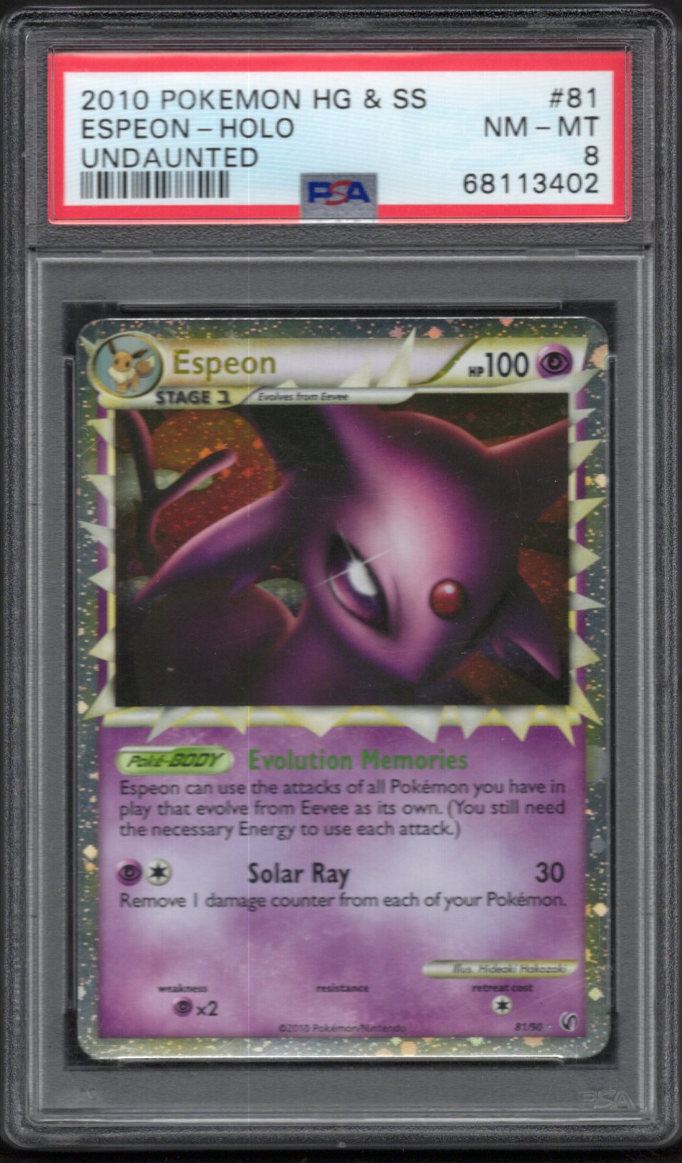 Espeon Prime Undaunted PSA 8
