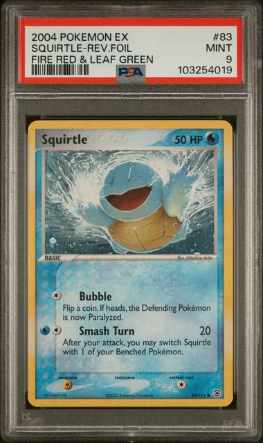 Squirtle Reverse Holofoil FireRed & LeafGreen PSA 9